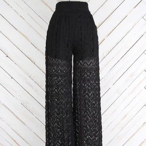 ALTAR’D STATE BLACK LACE PEEK A BOO PALAZO M